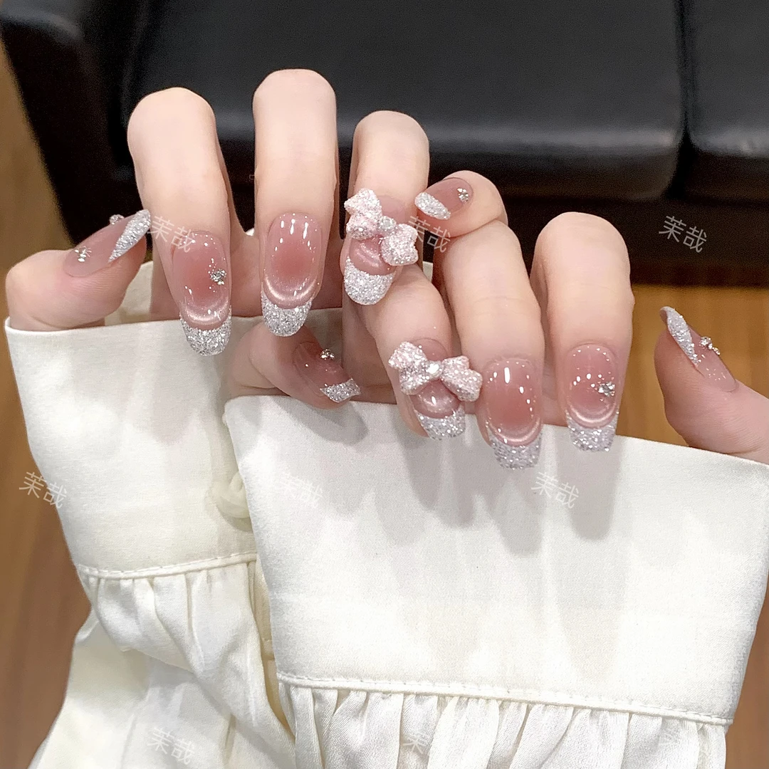 茉哉皮皮【碎钻千金】纯手工定制美甲拆卸穿戴甲A3967