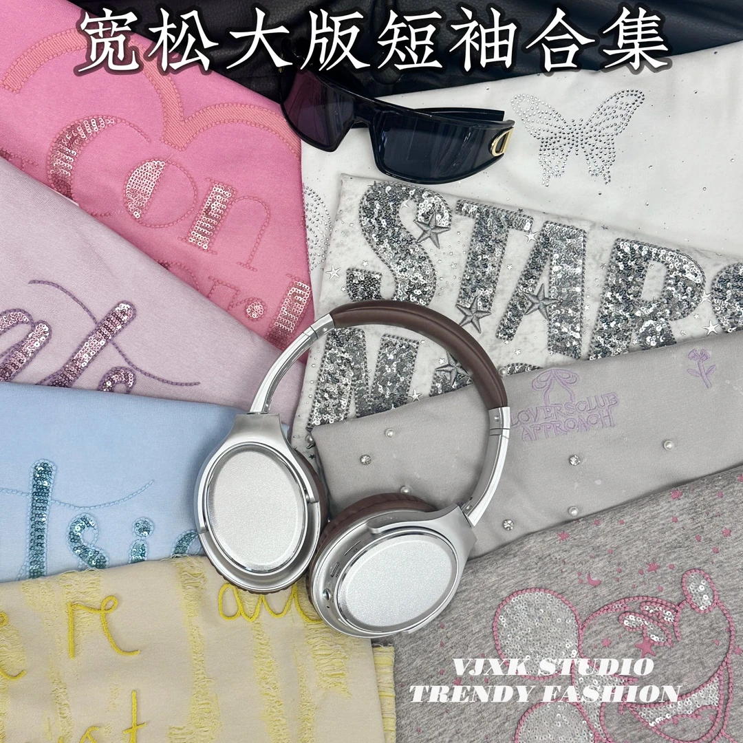 【VJXK】夏季大版宽松短袖T恤女百搭遮肉显瘦时尚休闲潮流新款上衣