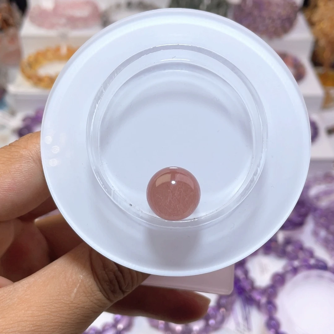 水晶珠宝半成品未镶嵌兔毛单珠15mm