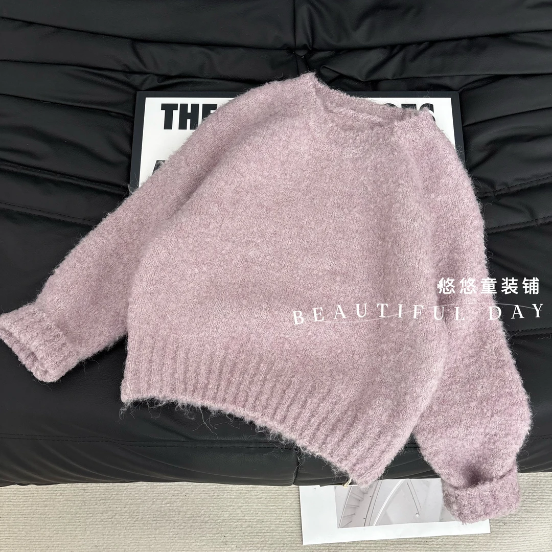 女童毛衣秋冬款2025新款儿童针织毛线衣女童内搭冬装时髦洋气