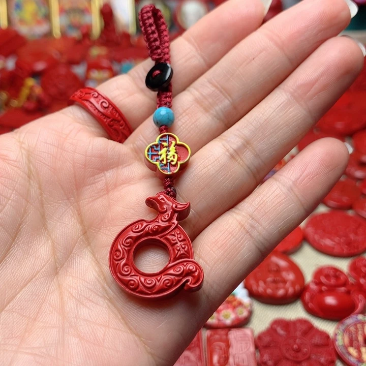 天然辰砂工艺品朱砂钥匙扣