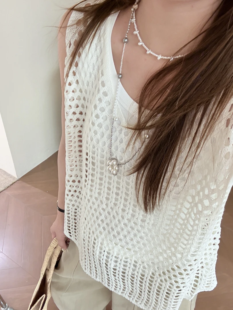 【BayaLi】2025春夏季新品镂空休闲两件套