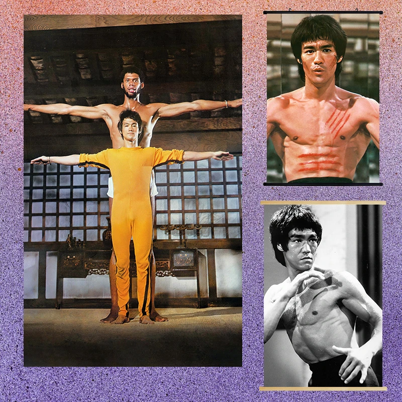 李小龙海报截拳道健身武术功夫武打动作明星怀旧墙贴纸挂画画装饰