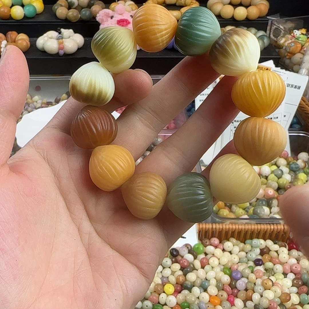 手串菩提根/象牙果微瑕卡21菩提拉丝屁桃手串一条干磨