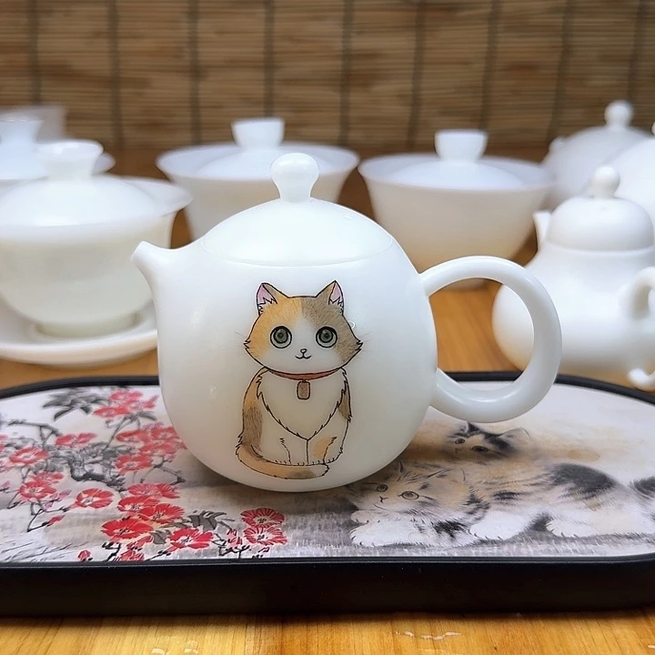 素烧高冰种手绘定制壶