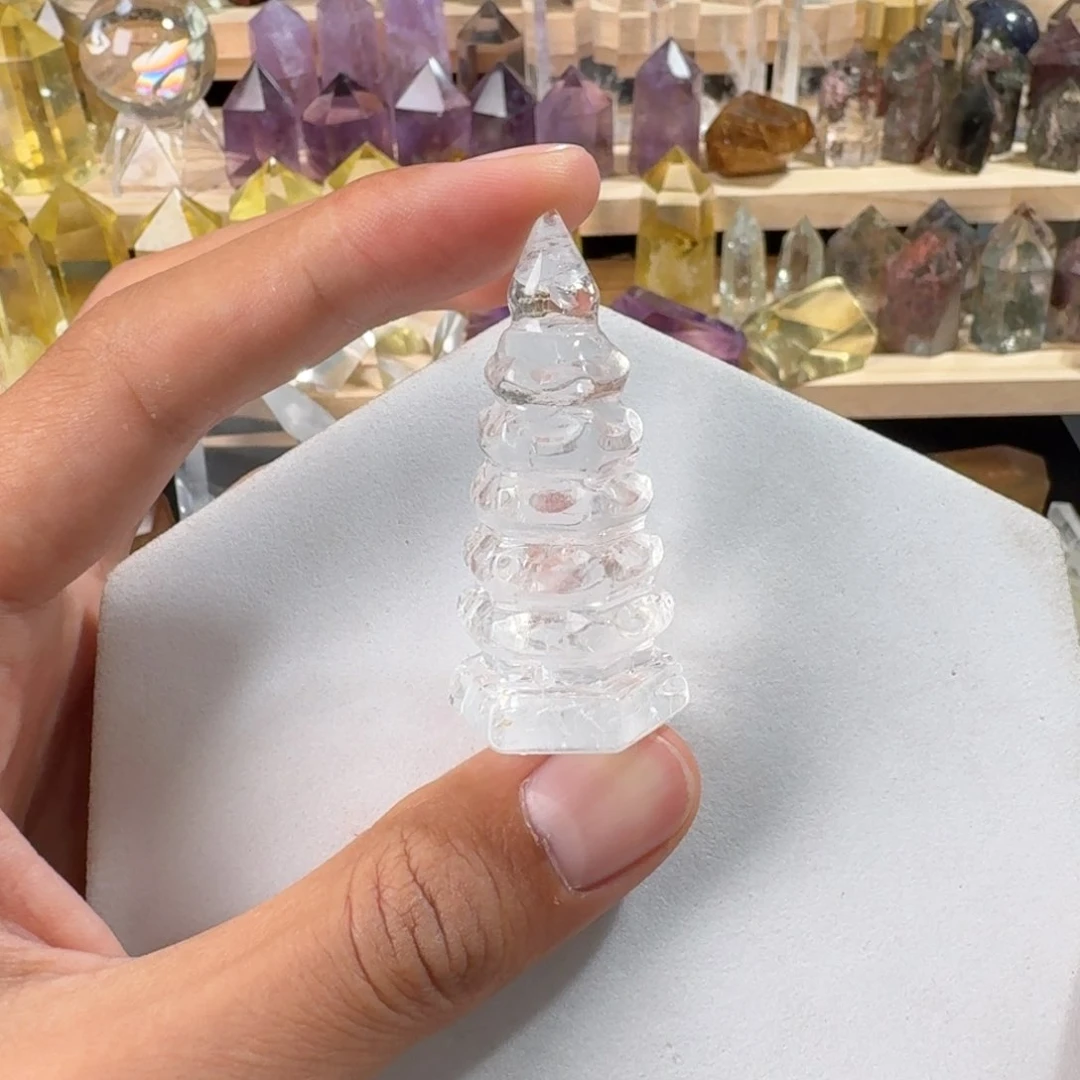 水晶珠宝半成品未镶嵌白水晶文昌塔