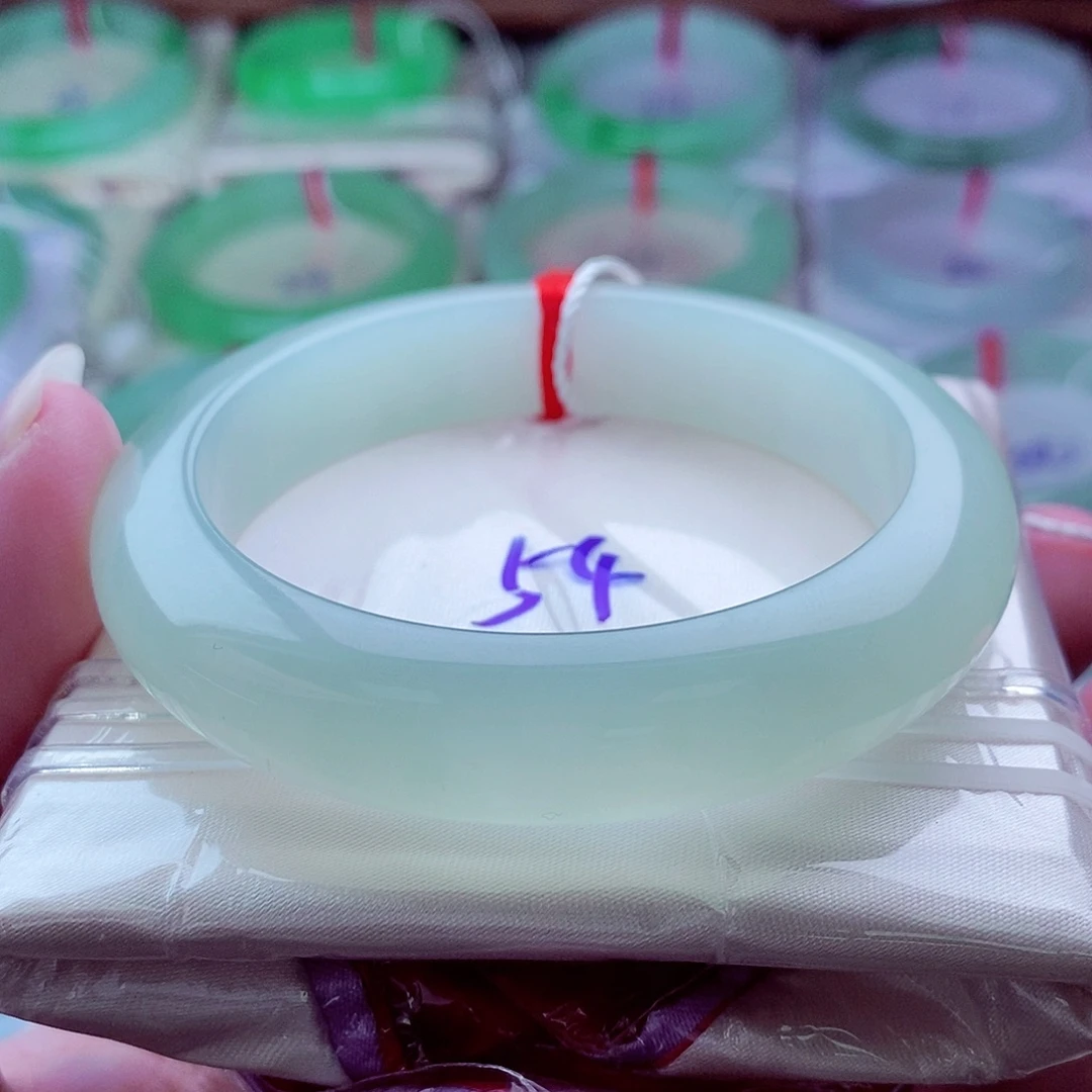 翡翠未镶嵌手镯507冰清玉洁晴水绿甜绿冰润冰胶