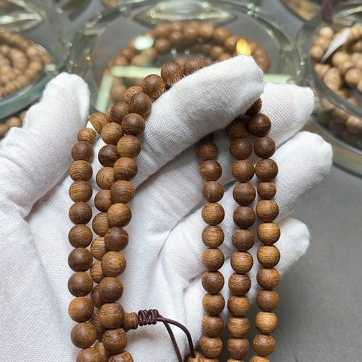 沉香手串老挝棋楠7mm:17克➕虫漏9分沉