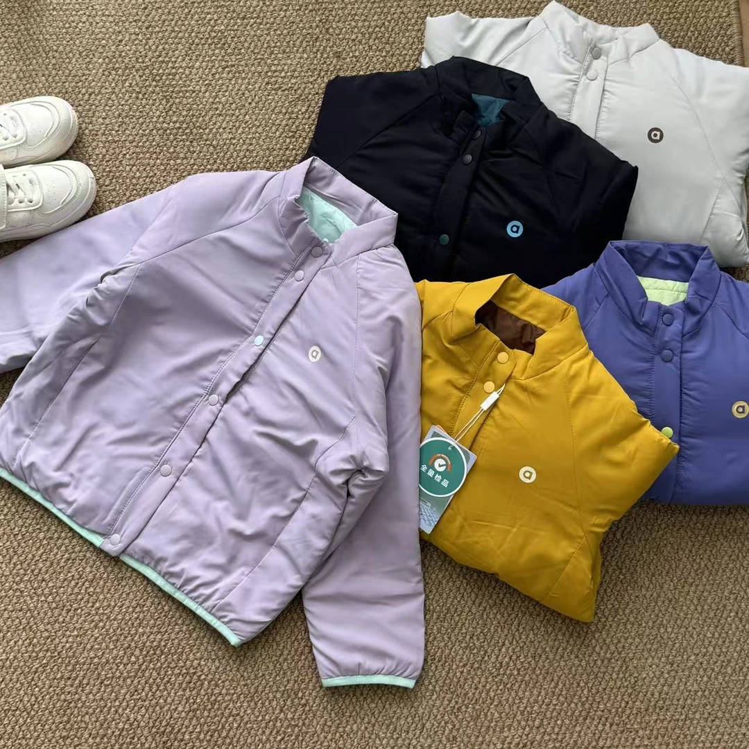儿童夹棉棉服常规纯色常规款男童休闲棉服女宝