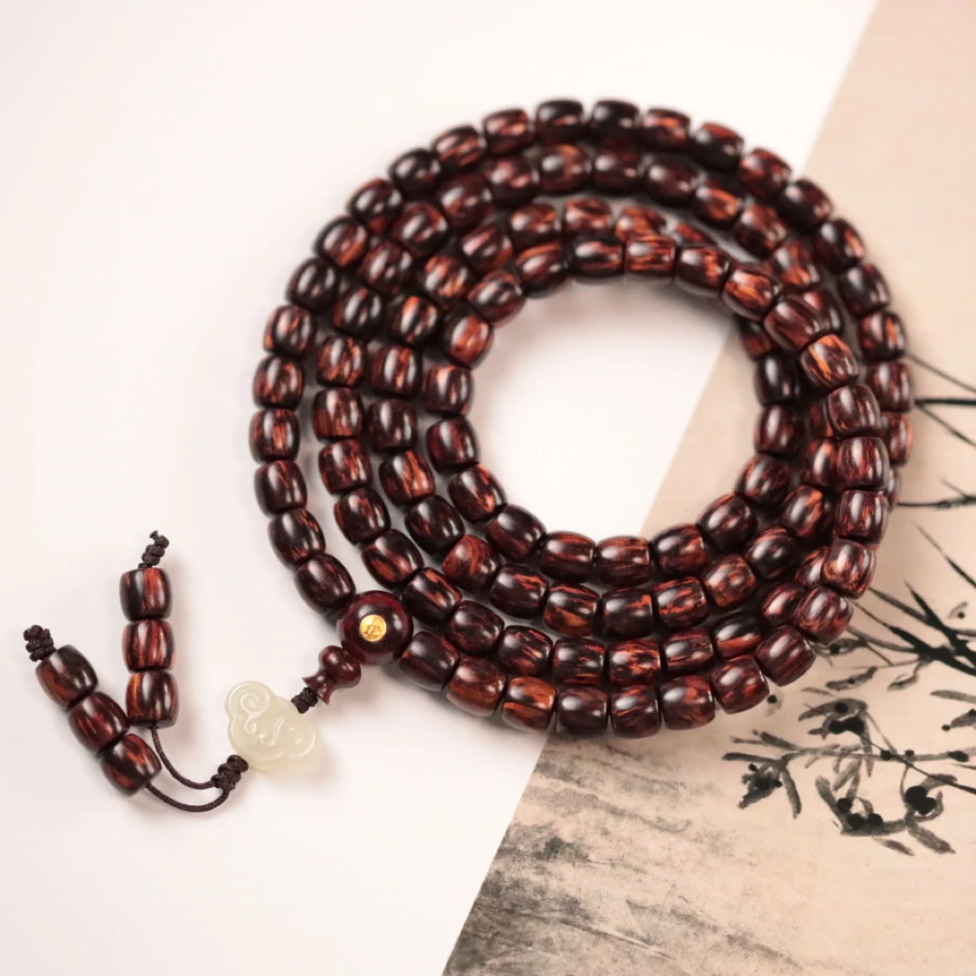 降真香6.5x7x108颗直切【带标】木带宝【和田玉如意】