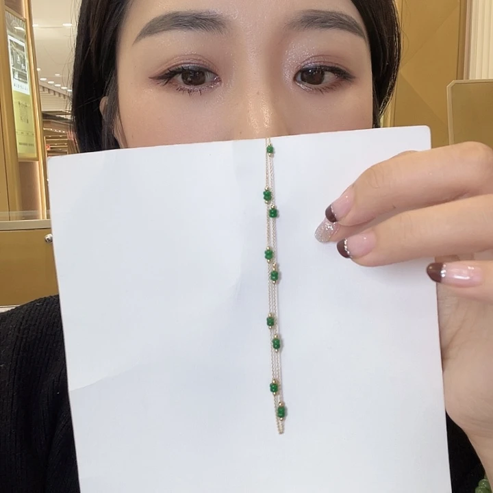 翡翠颈饰18K金镶嵌套链