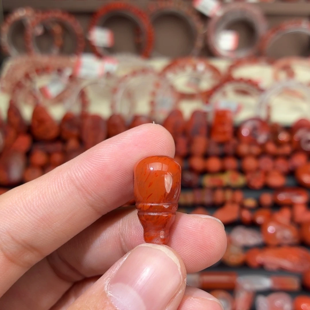 南红玛瑙未镶嵌颈饰三通12+