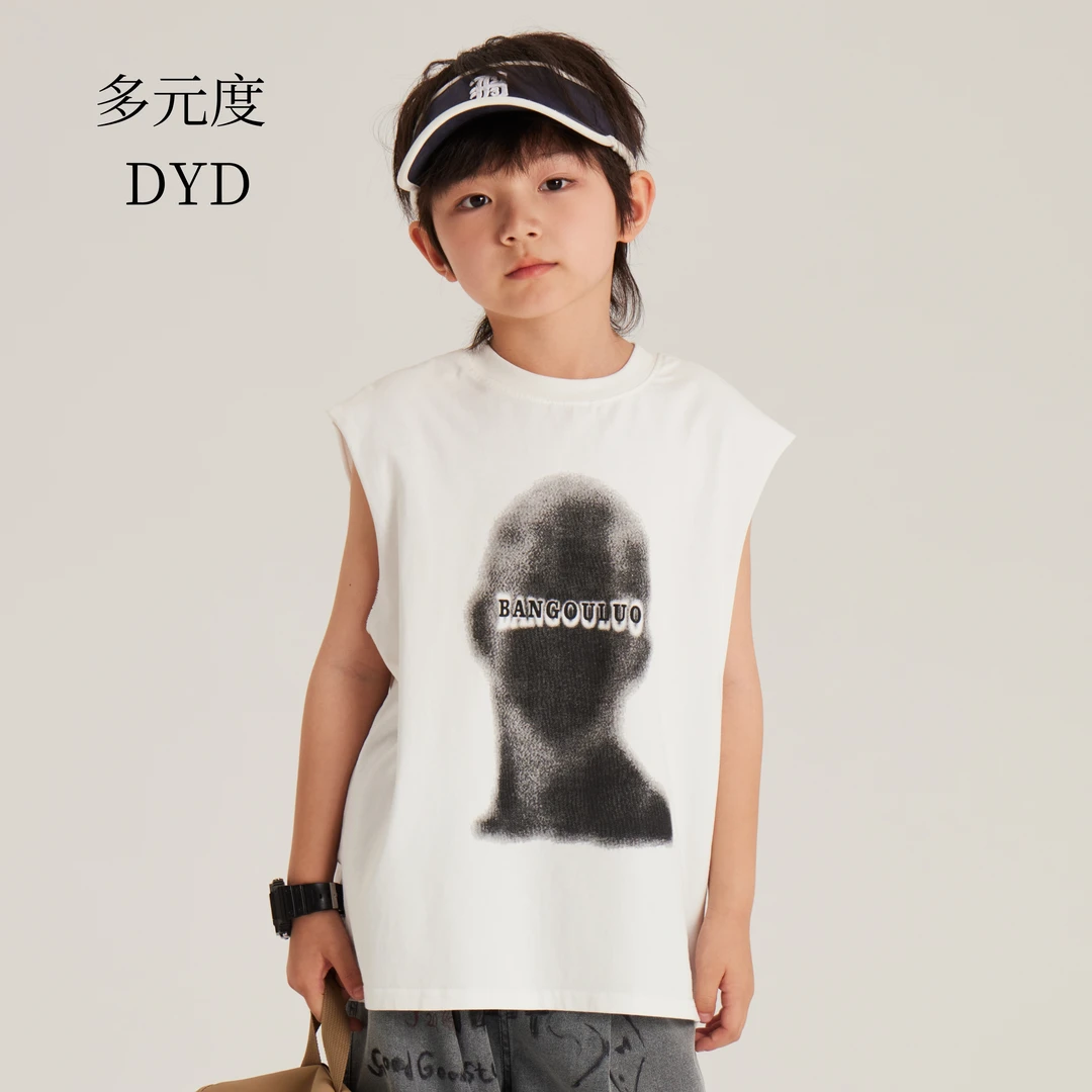 【DYD】原创高定儿童印花夏季中大童背心宽松潮流坎肩无袖上衣