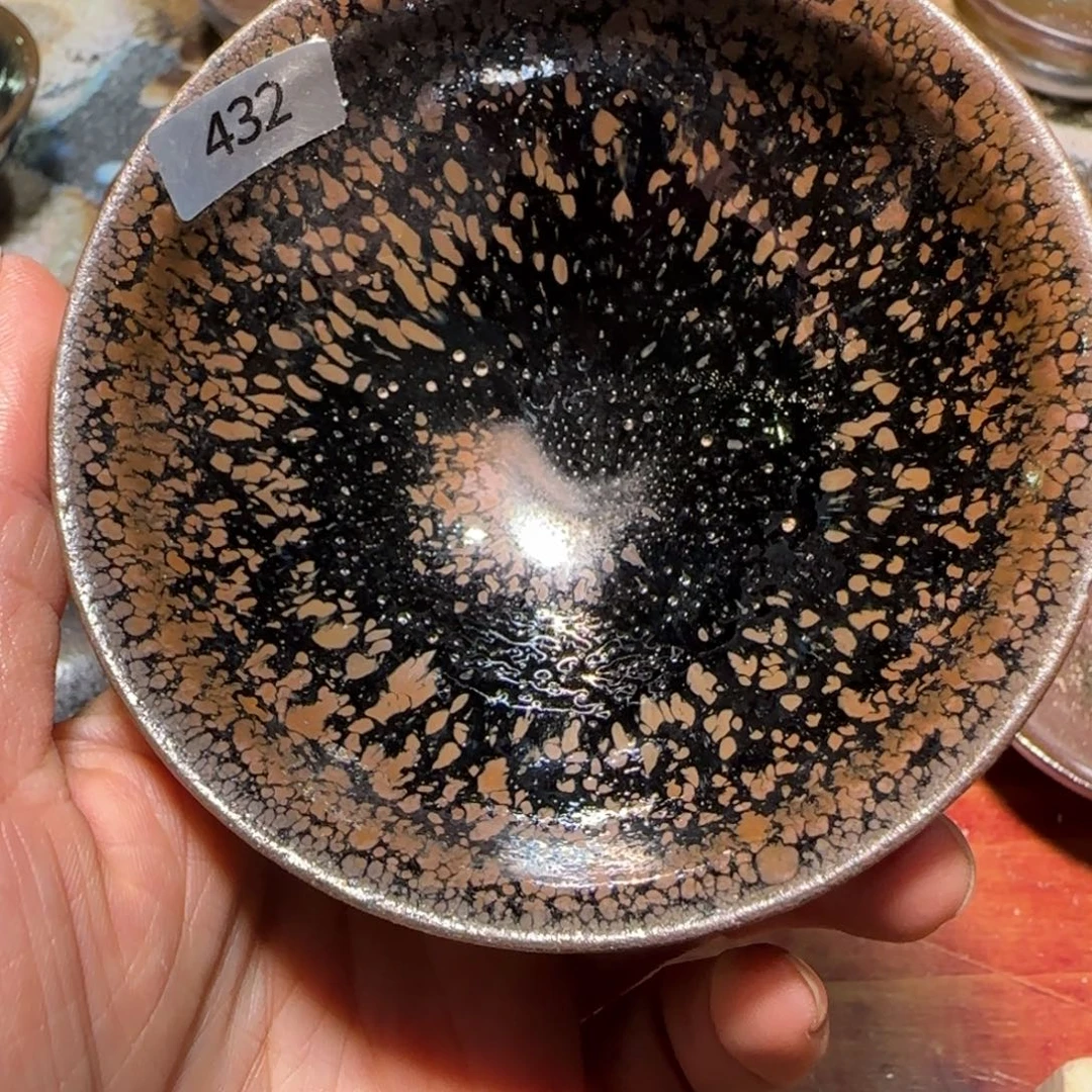 柴烧建盏茶盏茶杯432玻璃心