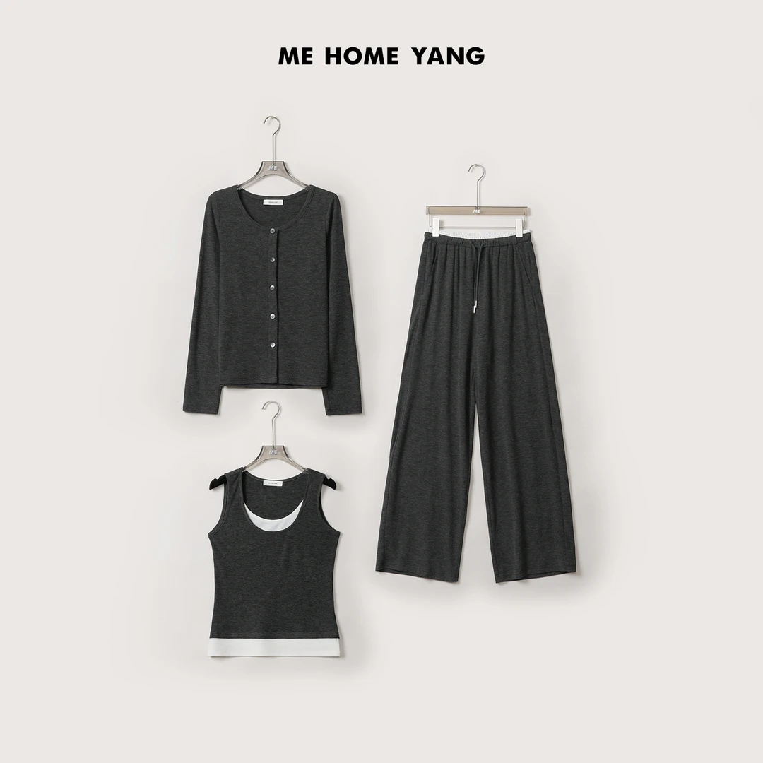 ME【黑沙滩套装】超柔细腻精致显瘦时尚百搭宽松三件套套装MESS0068