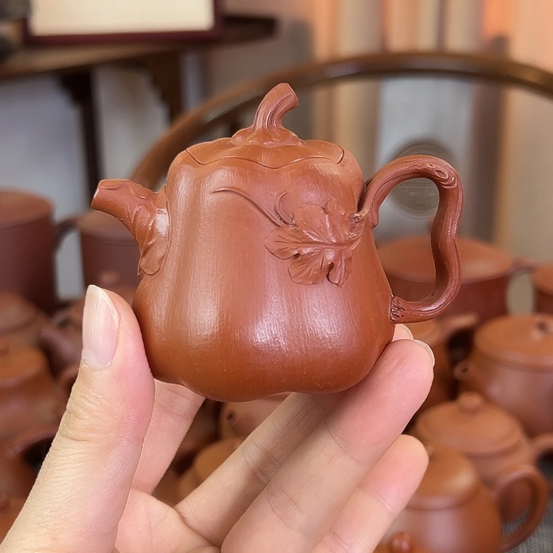 紫砂茶壶精品原矿 南瓜 朱泥 80cc