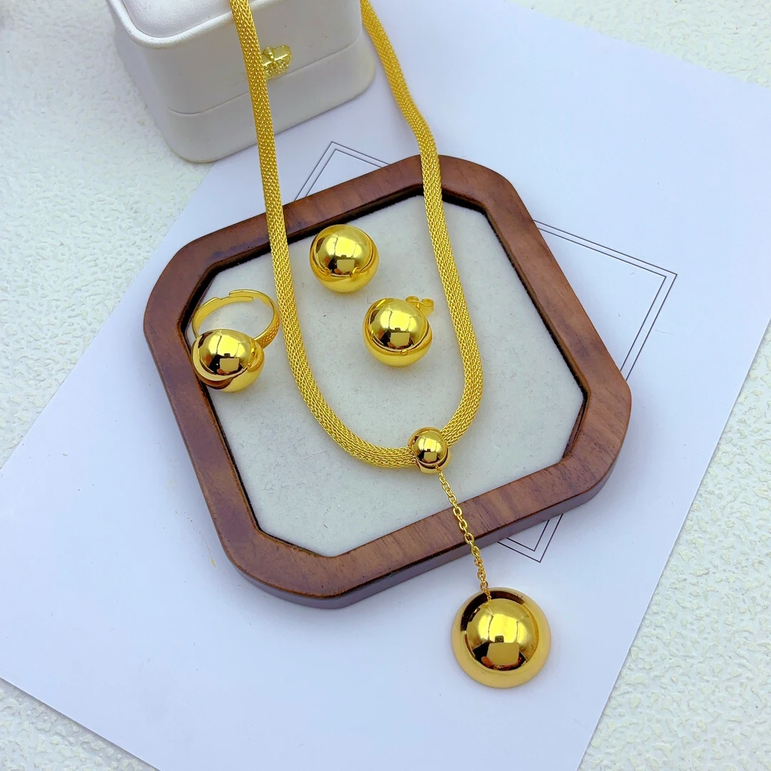 钛钢项链 时尚爆套装510-5-21百搭简约古法爆款饰品欧美轻奢气金