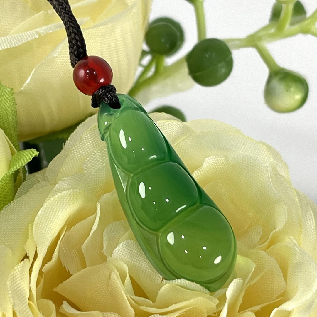 【近期推荐】平安四季豆吊坠项链秀气百搭寓意好居家旅行送礼必备