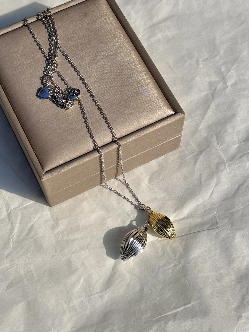 合金项链 优雅法式搭配亚麻老钱风颈链项链