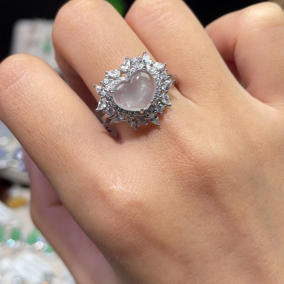 翡翠银S925镶嵌戒指