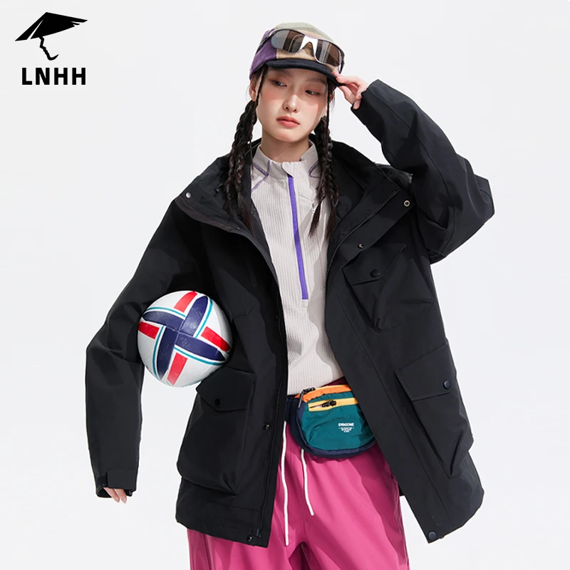 路宁好汉户外宽松冲锋衣男三合一秋冬外套防风水保暖滑雪登山服女