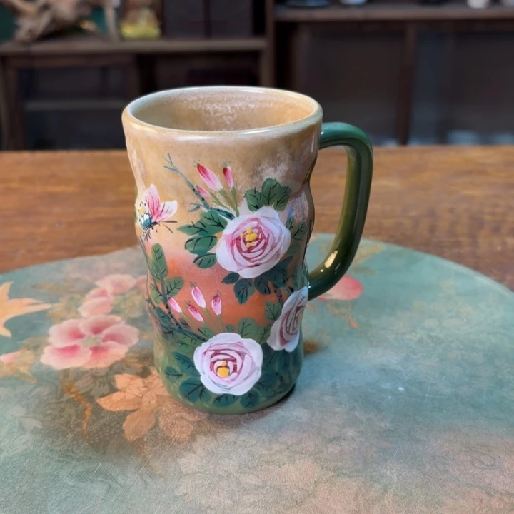 柴烧纯手工手绘陶瓷