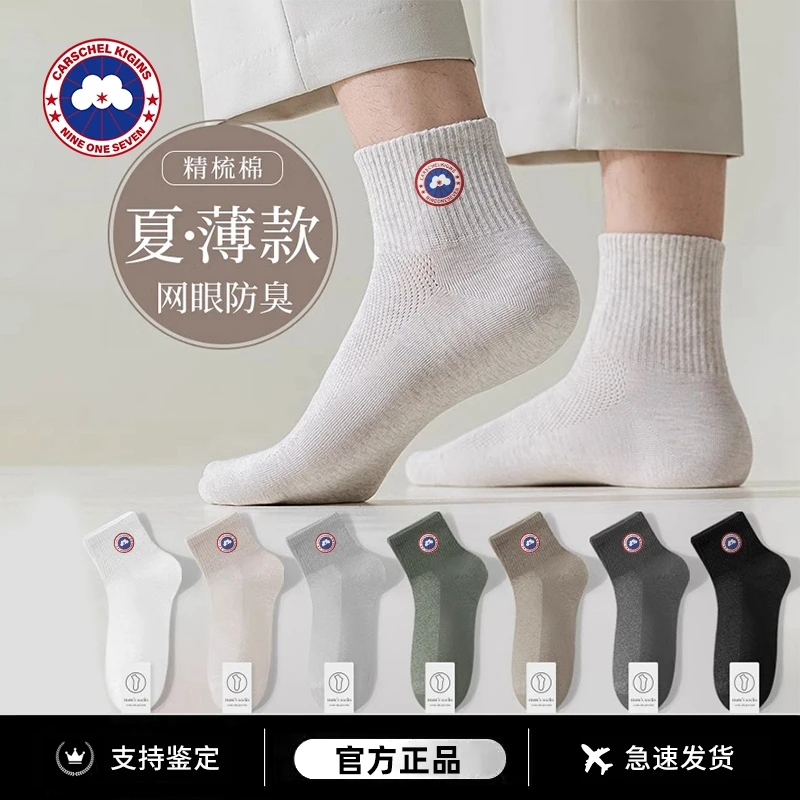 加拿大加鹅CARSCHEL KIGINS 袜子男夏季薄款透气吸汗防臭网眼短袜
