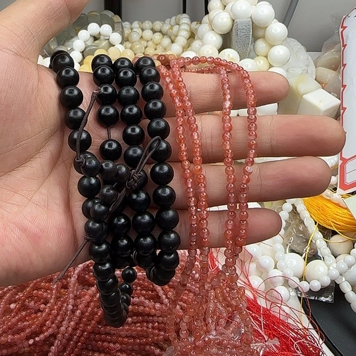 大果紫檀（缅甸花梨）南红0.3链子