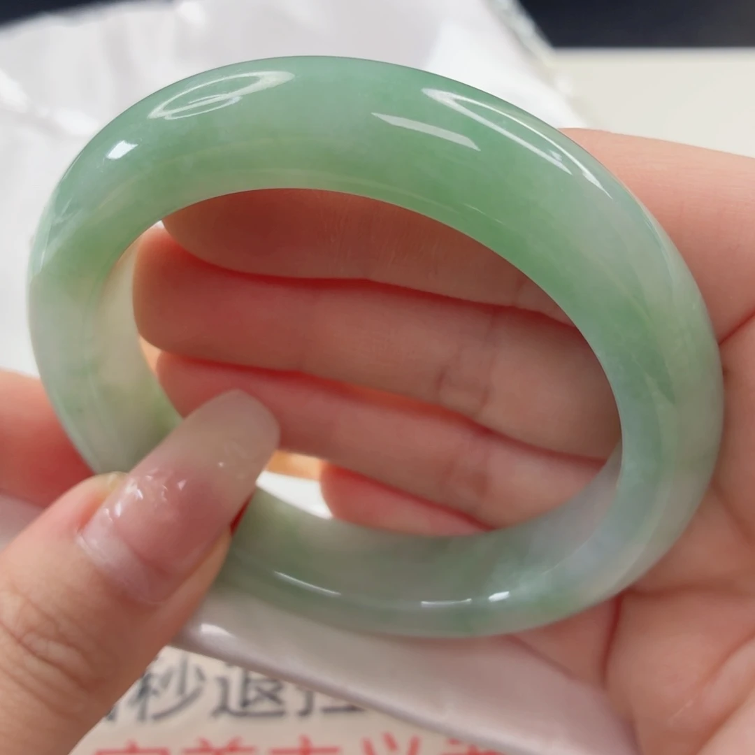 翡翠未镶嵌手镯缅甸天然A货翡翠54.5