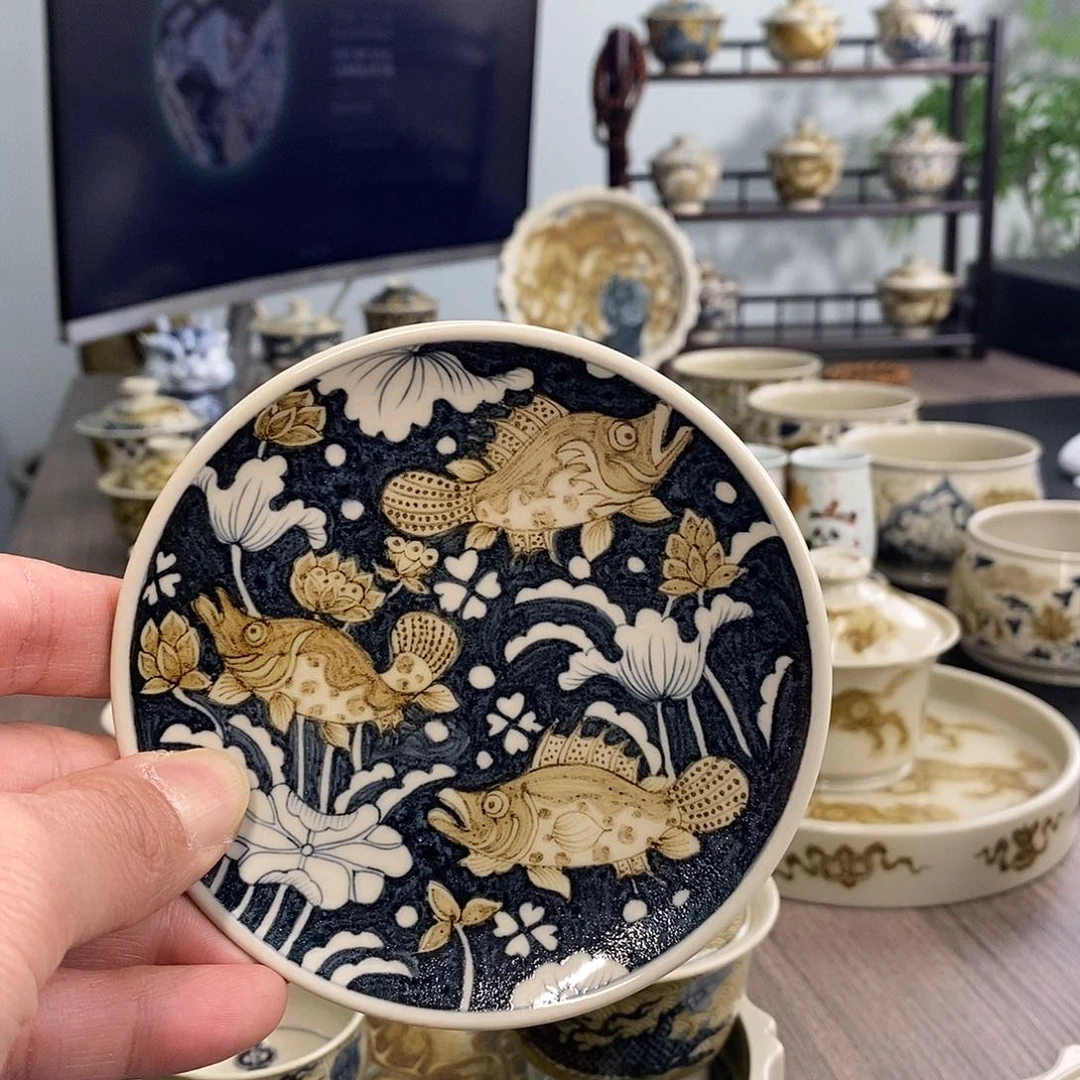 盖碗净*景德镇手工手绘茶具