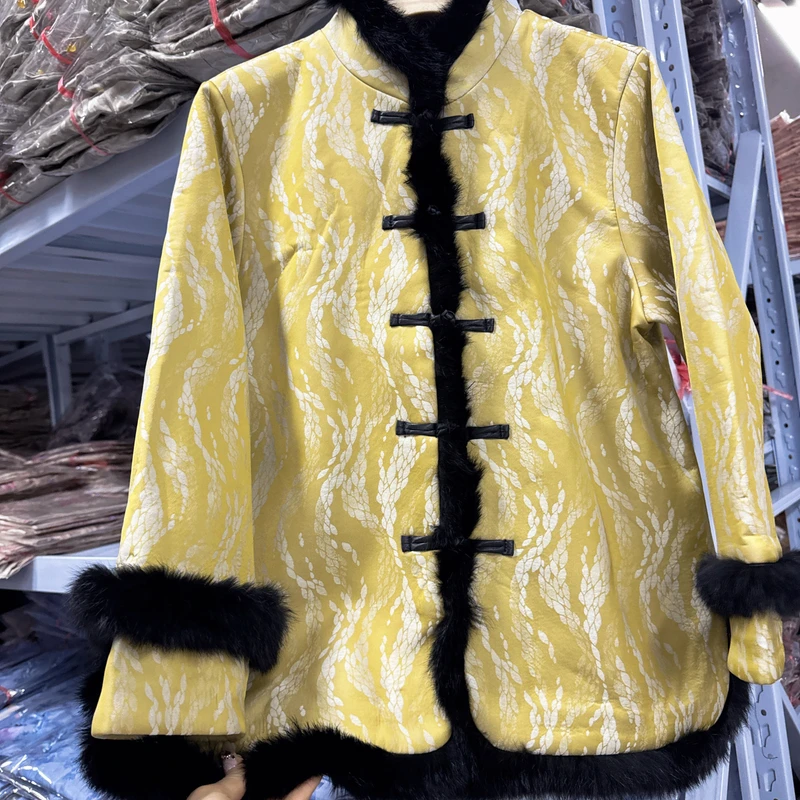 8200新中式短款加厚外套【黄樱】