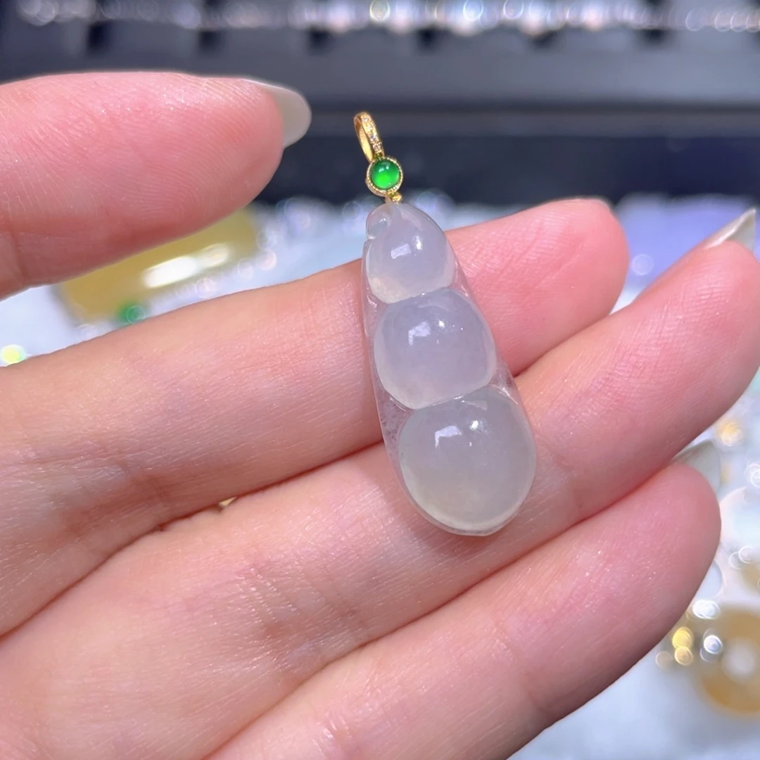 颈饰18K金镶嵌翡翠翡翠