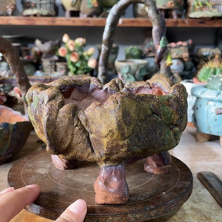 手工粗陶高温花盆12