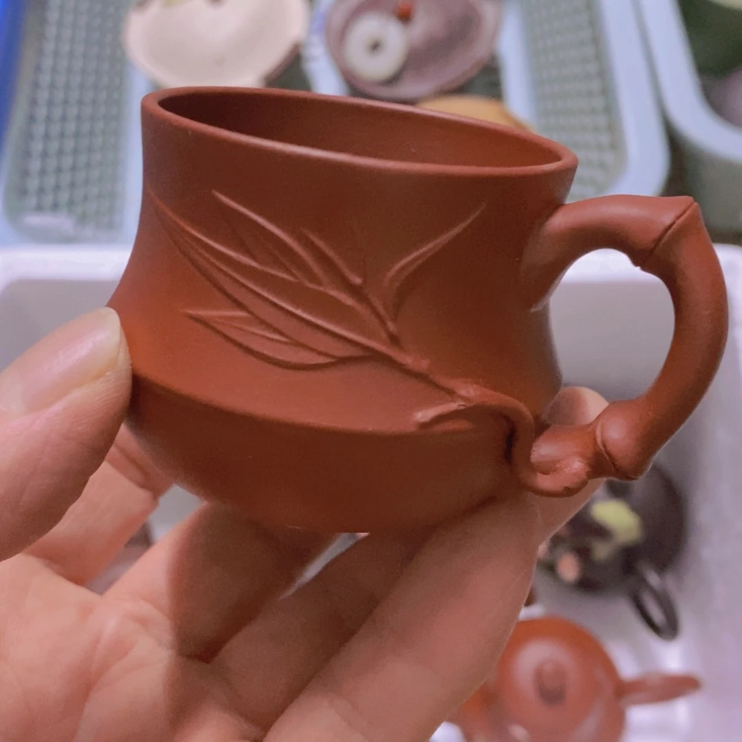 茶杯绿泥紫砂紫砂