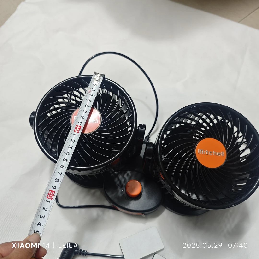 米切尔双头风扇，6寸，单头直径16厘米，1.8米电源线，24伏货车可用。