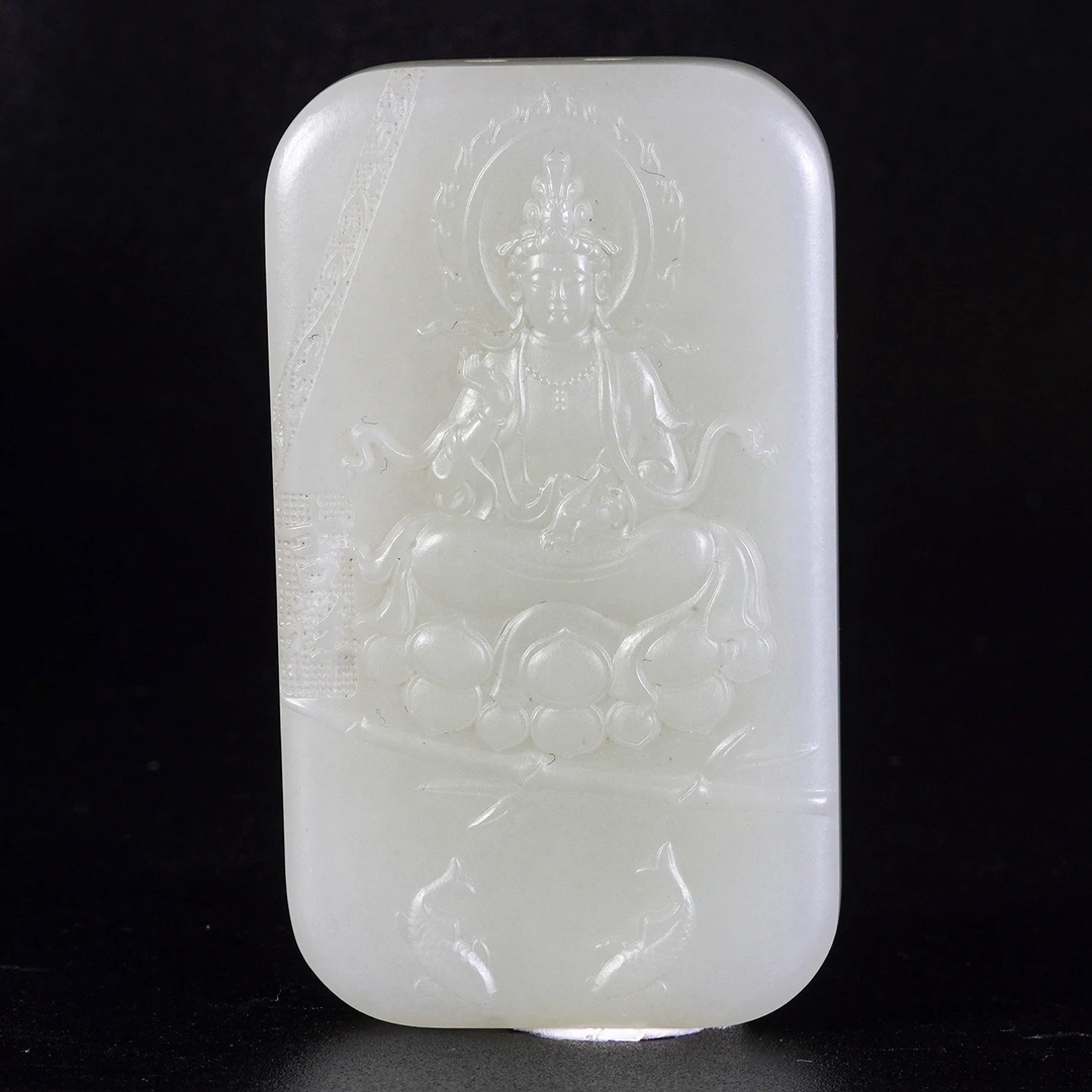 LOT.025和田白玉吉祥佛牌X1001