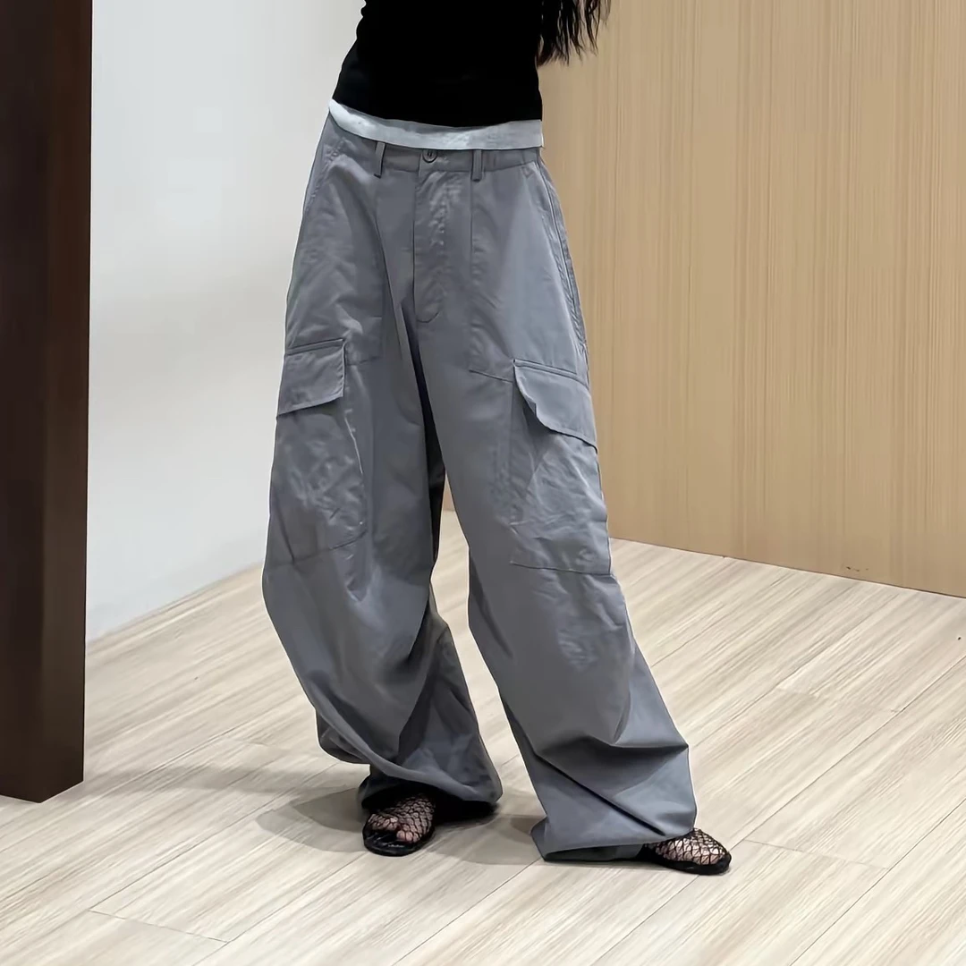 逸动工装～夏季新款美式复古宽松多口袋工装长裤