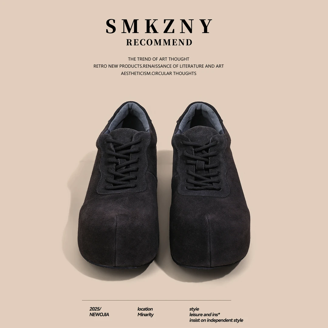 爆款复古小个子增高厚底勃肯鞋女2025秋冬新款全包丑萌大头休闲鞋