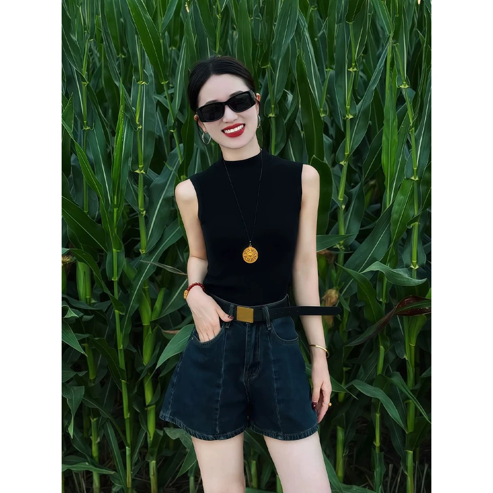 高级感大方得体穿搭背心上衣一整套女早秋绝美巨好看短裤两件套装