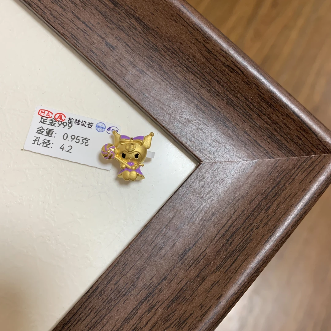 5D硬金精品转运珠足金999纯金路路通棒棒糖库洛米
