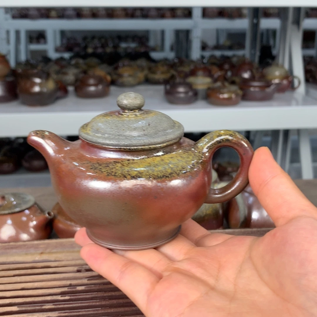 茶壶紫砂纯自然柴烧