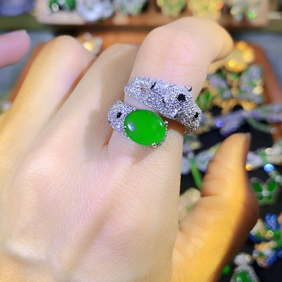 吊坠(不含链)银S925镶嵌翡翠