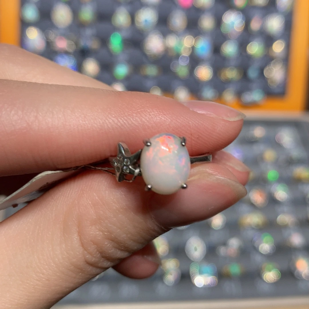 银S925镶嵌欧泊戒指t