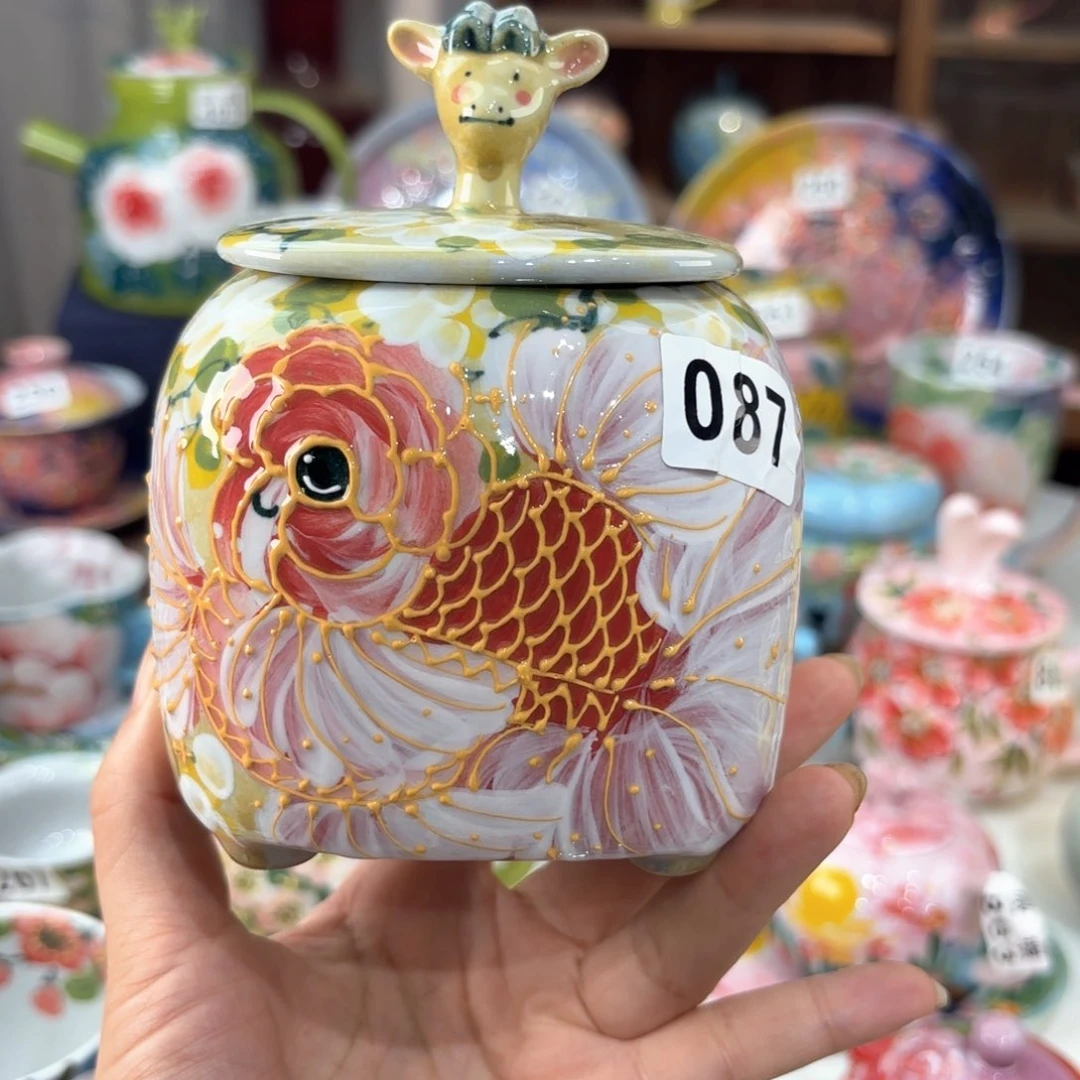 景德镇手绘高温釉下彩陶瓷茶具