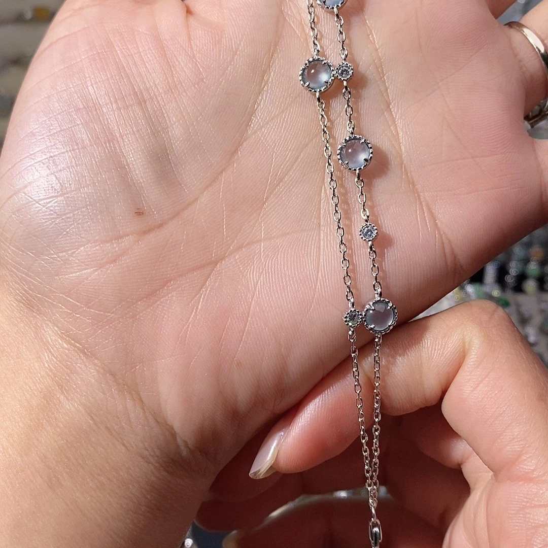 翡翠银S925镶嵌手链