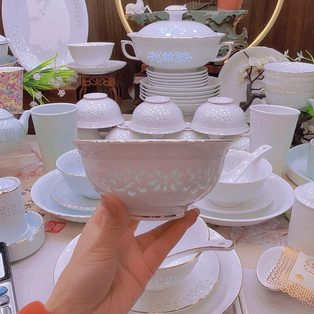 瓷景德镇玲珑碗单拍