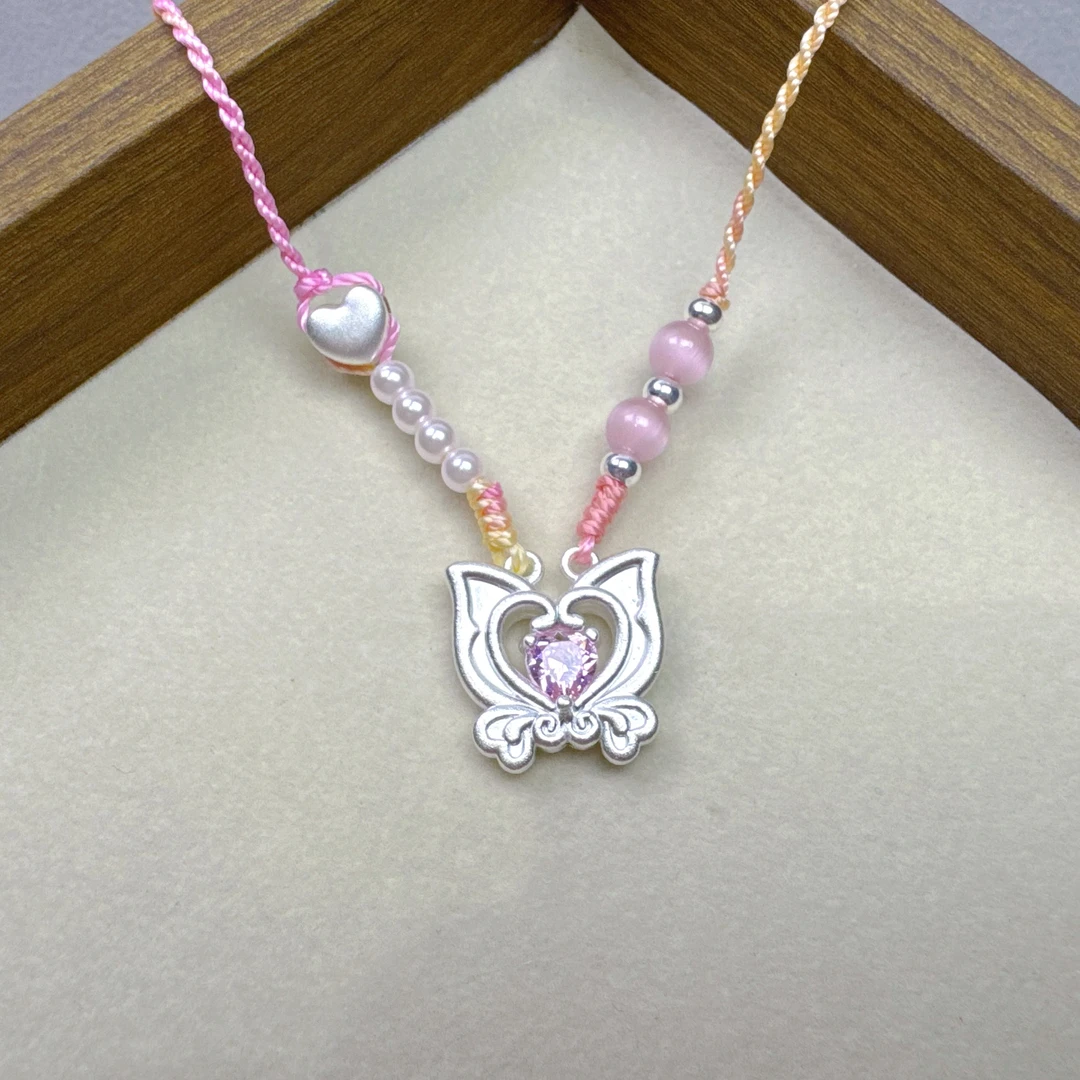 吊坠足银 999足银巴啦啦小魔仙吊坠编绳女款项链少女可爱礼送女友