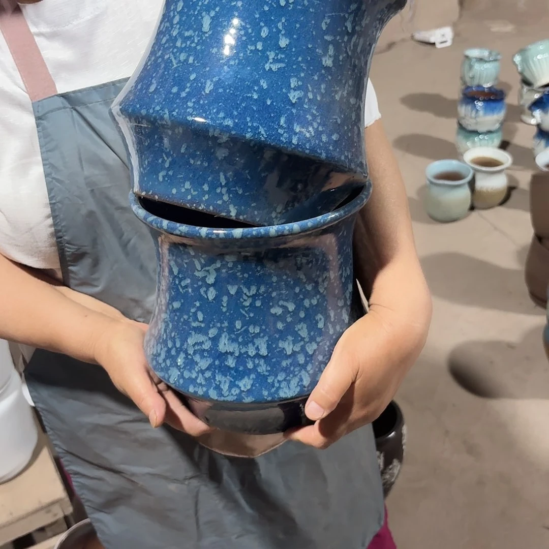 紫砂花盆口20高20两个