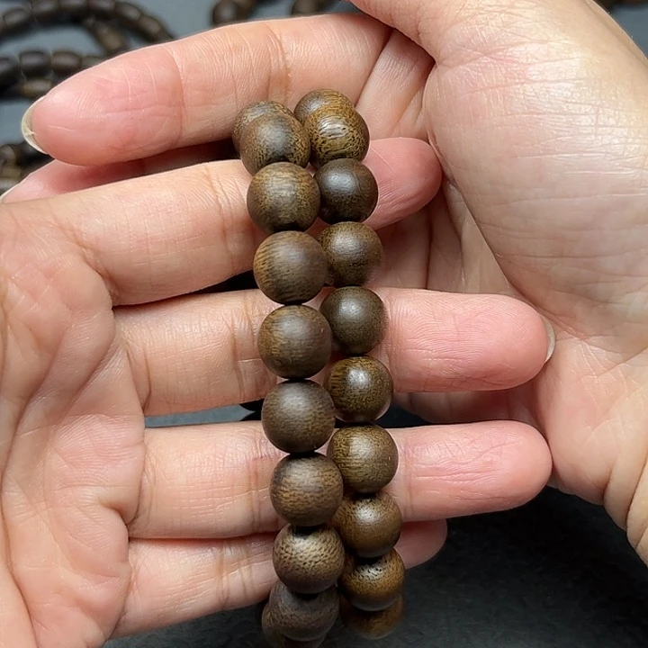 沉香手串抖*天白棋玉化1.0