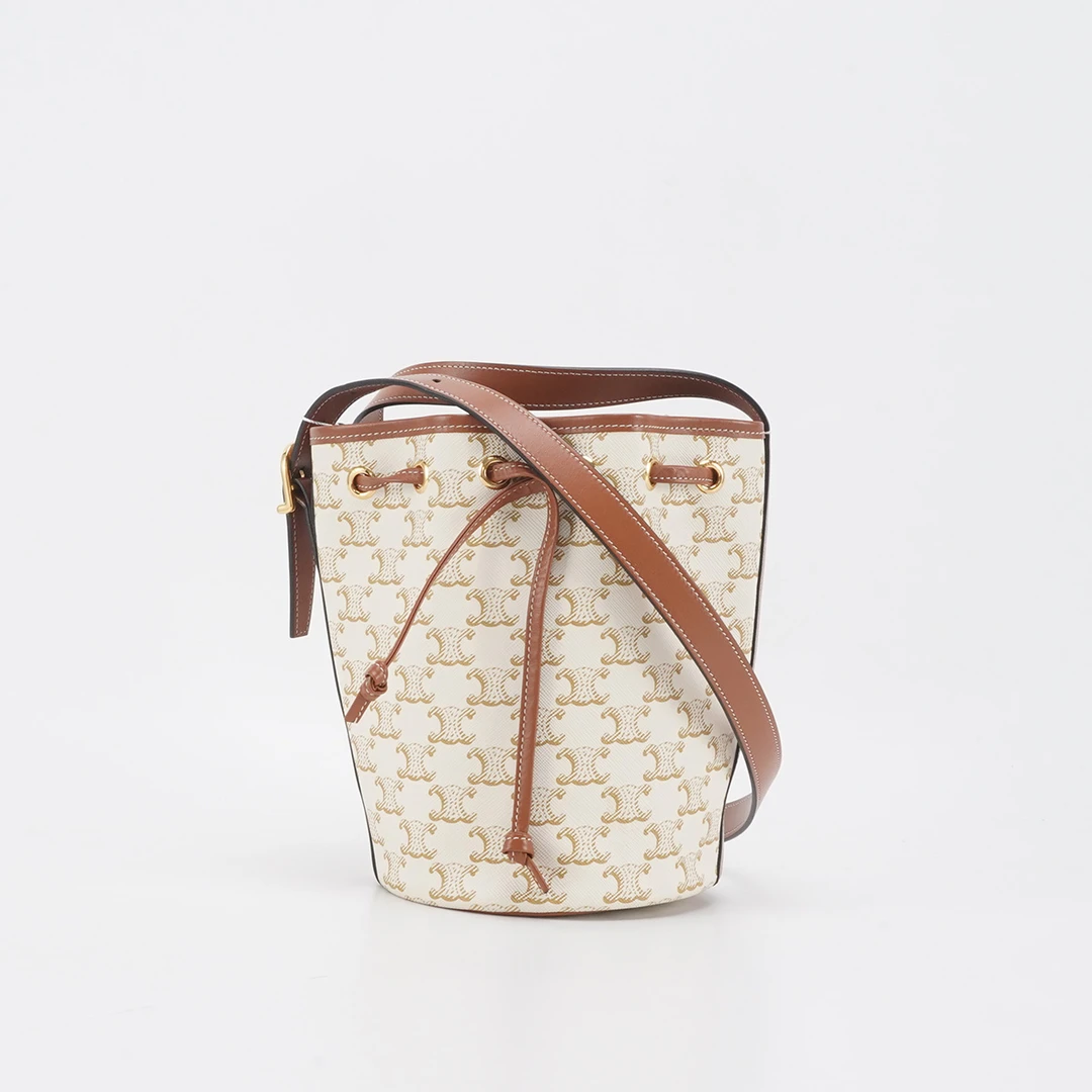 95新 Celine/思琳 【夏vv专属】Triomphe 抽绳水桶包/BGK802710004